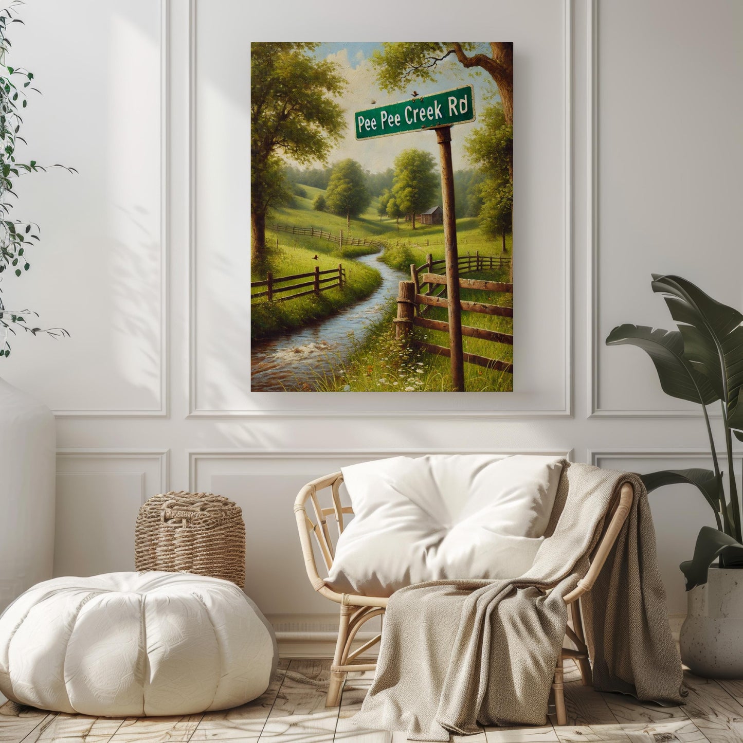 Pee Pee Creek Rd Wall Art Print, Ohio Travel Poster, USA Road Sign Gift, Housewarming Decor, Ohio Souvenir, Unique Travel Print Artwork