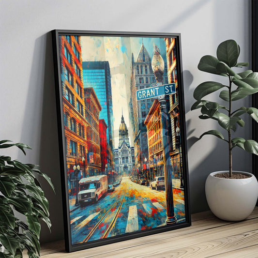 Grant St Print Pittsburgh Wall Art, Travel Poster, Pennsylvania Artwork, Housewarming Gift, Cityscape Decor