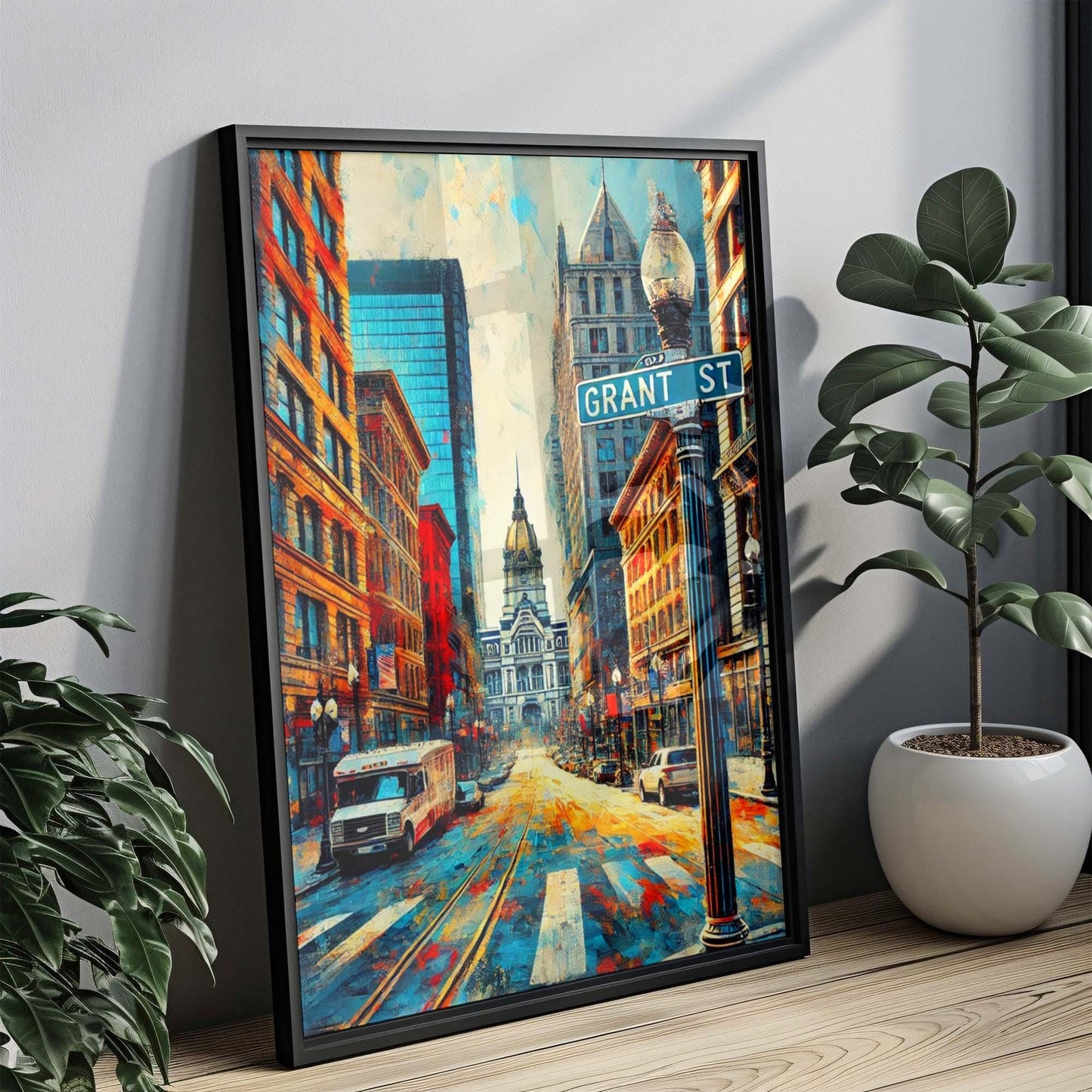 Grant St Print Pittsburgh Wall Art, Travel Poster, Pennsylvania Artwork, Housewarming Gift, Cityscape Decor