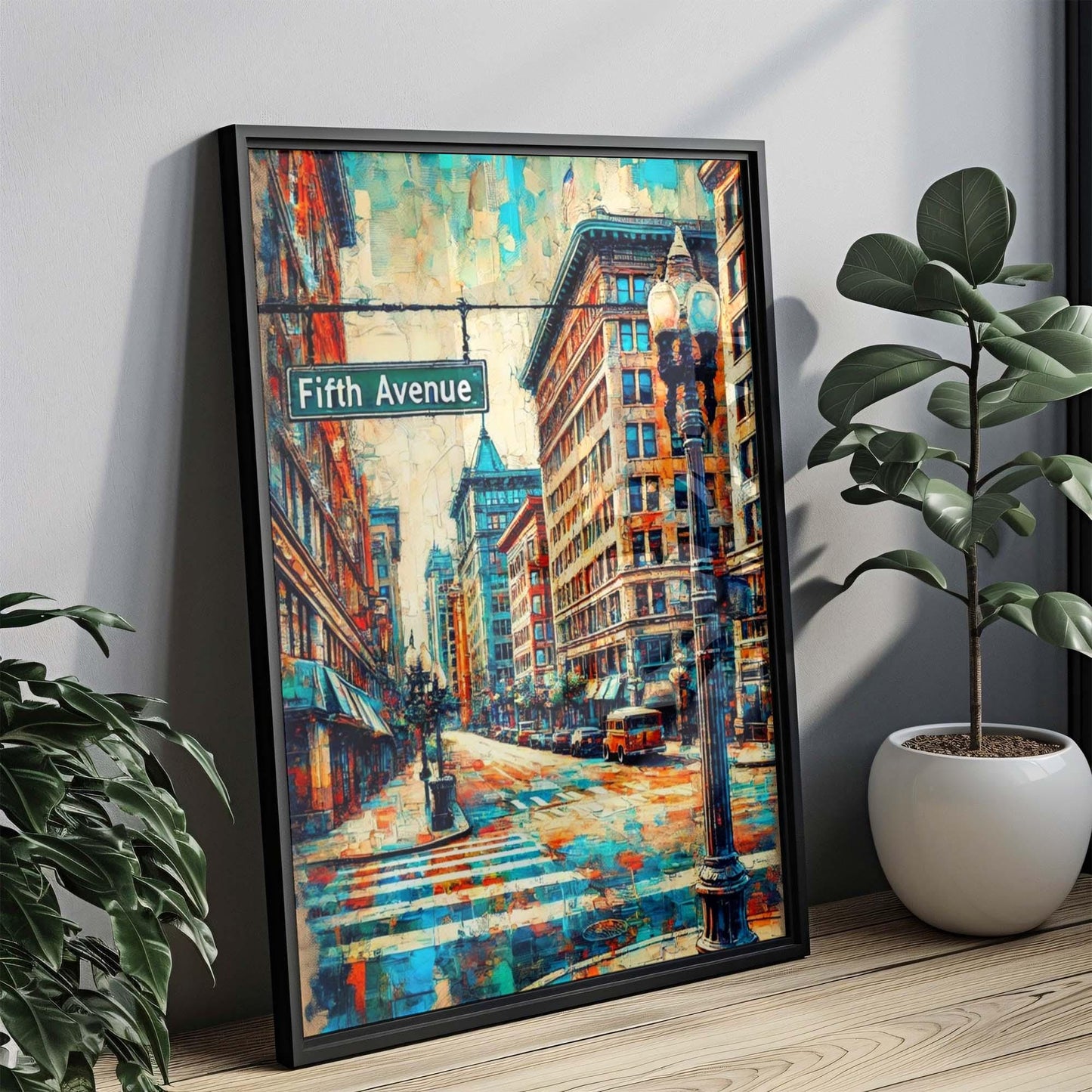 Fifth Avenue Wall Art Print – Pittsburgh Travel Poster, 5th Avenue Pittsburgh Gift, Pennsylvania Housewarming Decor, Urban Cityscape Artwork