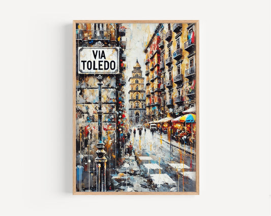 Via Toledo Wall Art, Naples Italy Print, Cityscape Travel Poster, Italy Souvenir, Home Decor Gift, Vibrant Street Scene, Personalized Gift