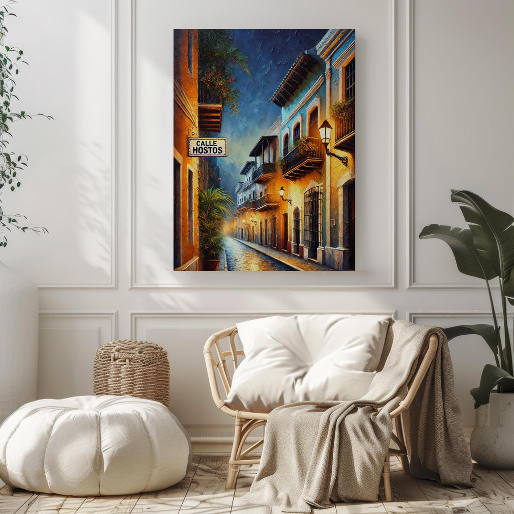 Calle Hostos Wall Art Print: Old San Juan Puerto Rico Travel Poster