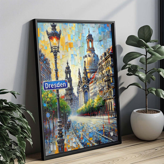 Dresden Art Print - Vintage Germany City Travel Poster,European Wall Art, Housewarming Gift, Dresden Landmark Decor, German Souvenir Artwork