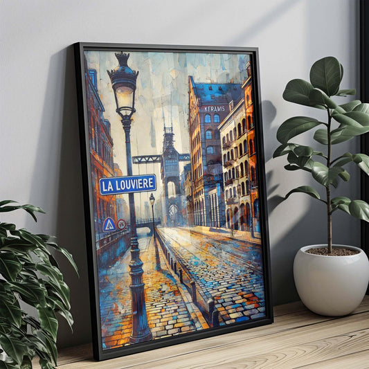 La Louviere Wall Art Print - Belgium City Travel Poster, La Louviere Artwork, Housewarming Gift, Belgian Travel Decor, Cityscape Print