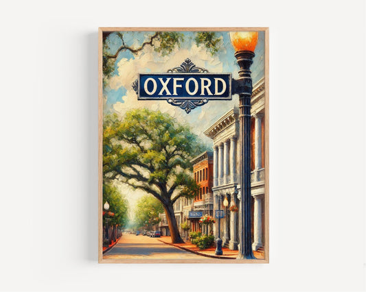 Mississippi Oxford Wall Art Print - Travel Poster, USA Decor, Housewarming Gift, American Travel & State Art Decoration