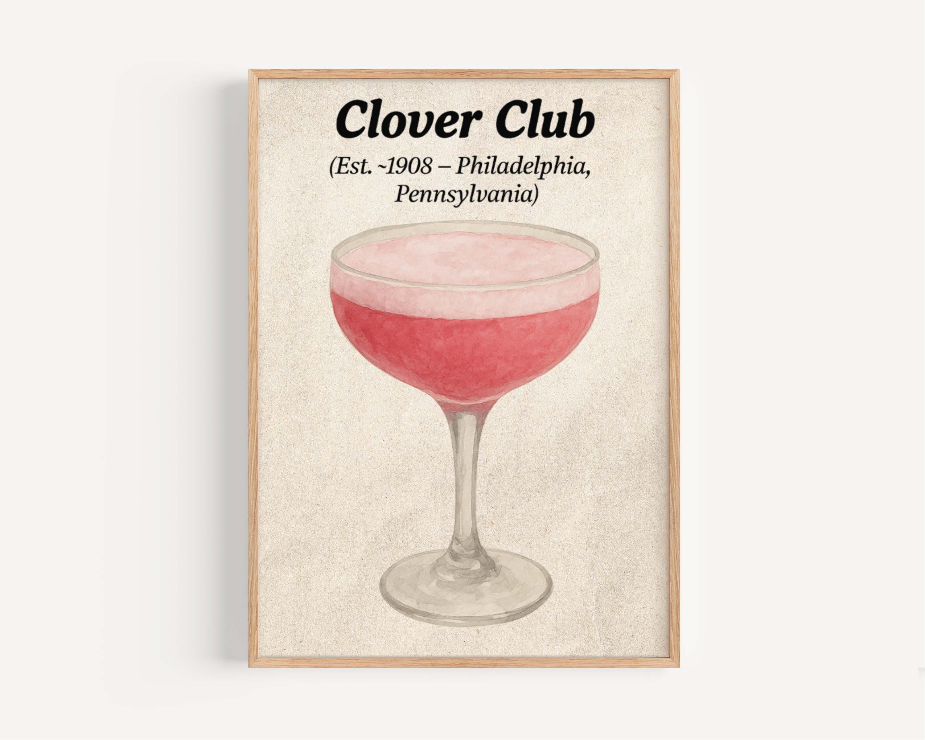 Clover Club Cocktail Poster