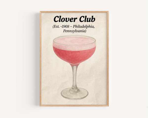Clover Club Cocktail Poster