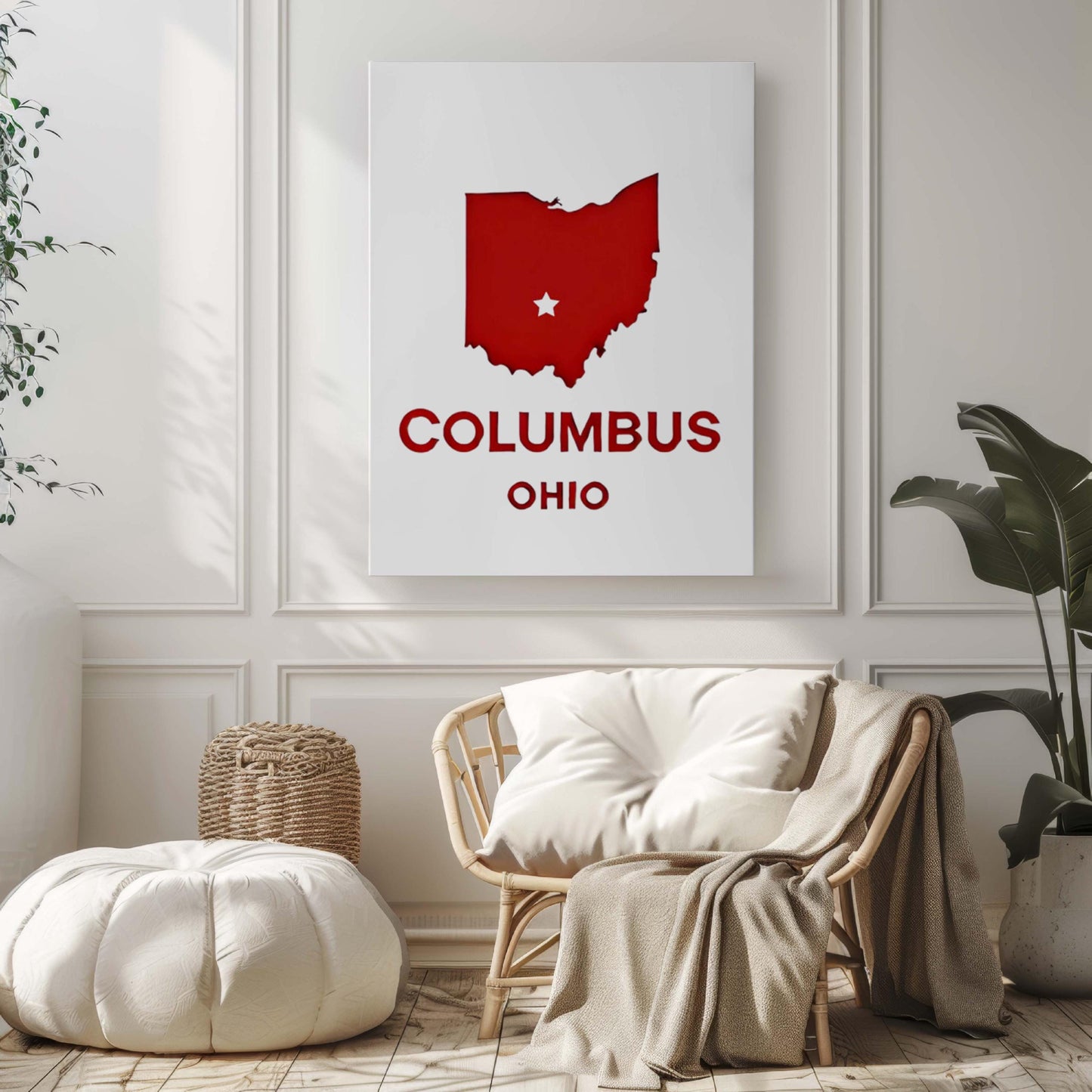 Columbus Print Ohio Wall Art Travel Decor College Housewarming Gift Unique City Map Home Decoration