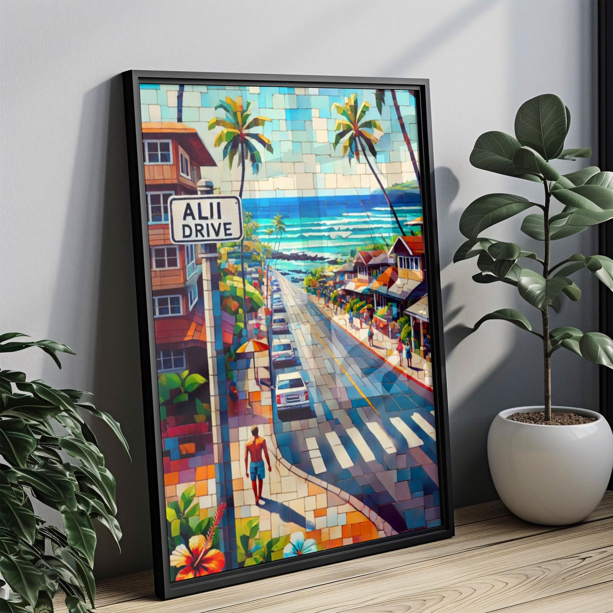 Alii Drive Travel Print - Hawaii, USA