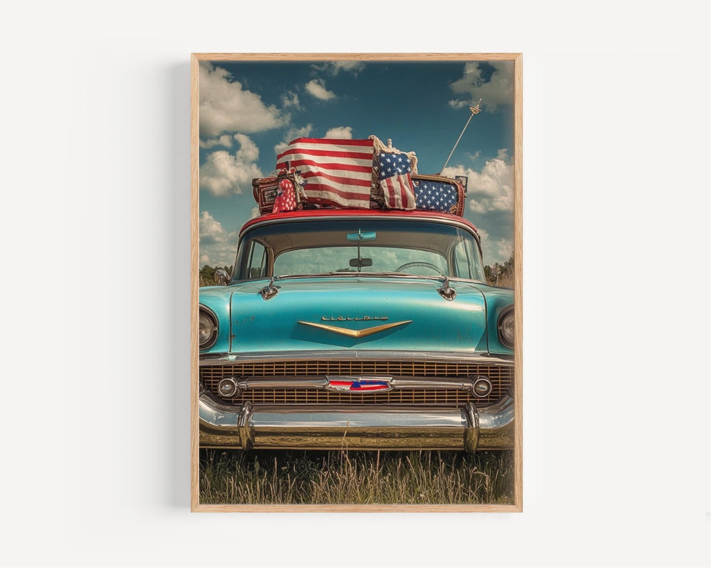 American Car Poster Vintage - United States