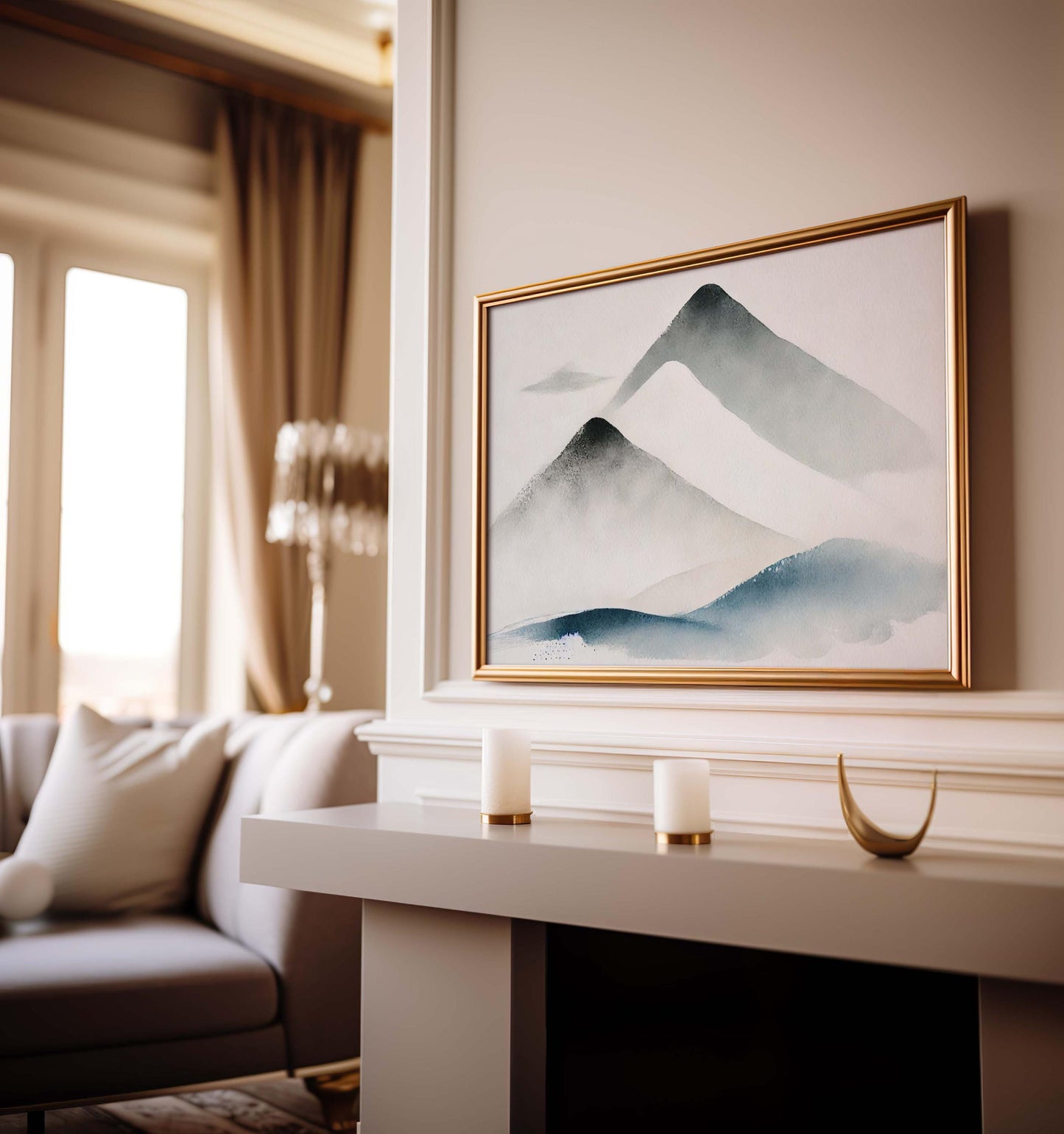 Nature Gift Mountain Wall Art Snowy Print Nature Decor Housewarming Family New Home Gift