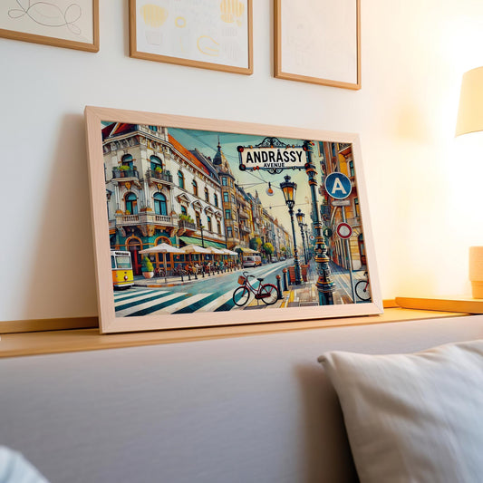 Andrássy Avenue Wall Art Print, Budapest Travel Poster, Hungarian Decor, Housewarming Gift, Hungary Art, Elegant Cityscape Illustration