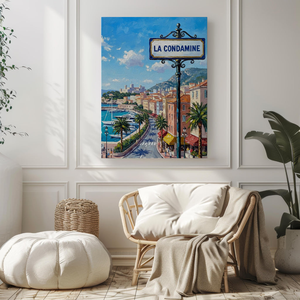 La Condamine Wall Art Print: Monaco Port District Travel Poster