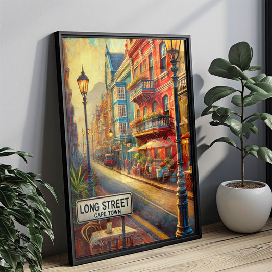 Long Street Wall Art Cape Town Print South Africa Travel Poster Victorian Buildings Colorful Street Sign Home Decor Souvenir Gift