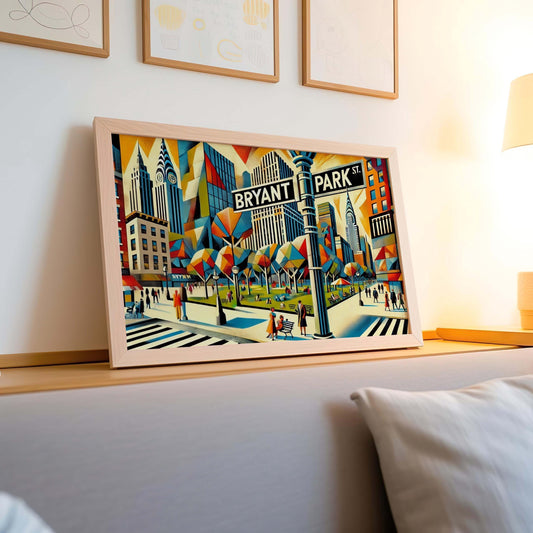 Bryant Park Print - Manhattan Wall Art, NYC Travel Poster, New York Gift & Housewarming Decor, Bryant Park Art, NYC Home Decoration