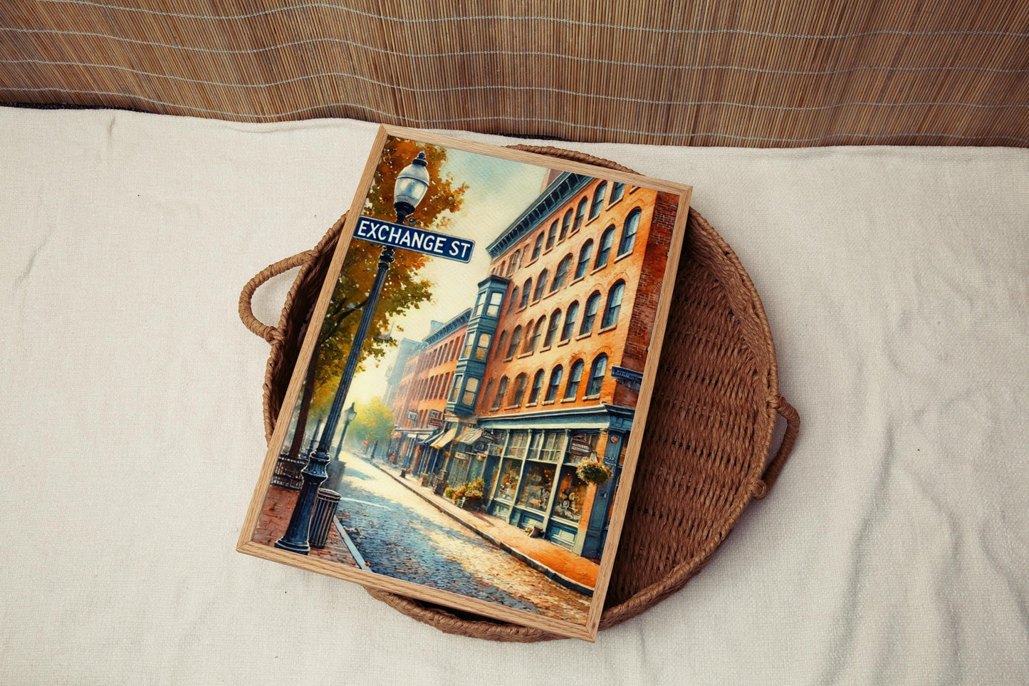 Portland Maine Print | Exchange Street Sign, Old Port Art