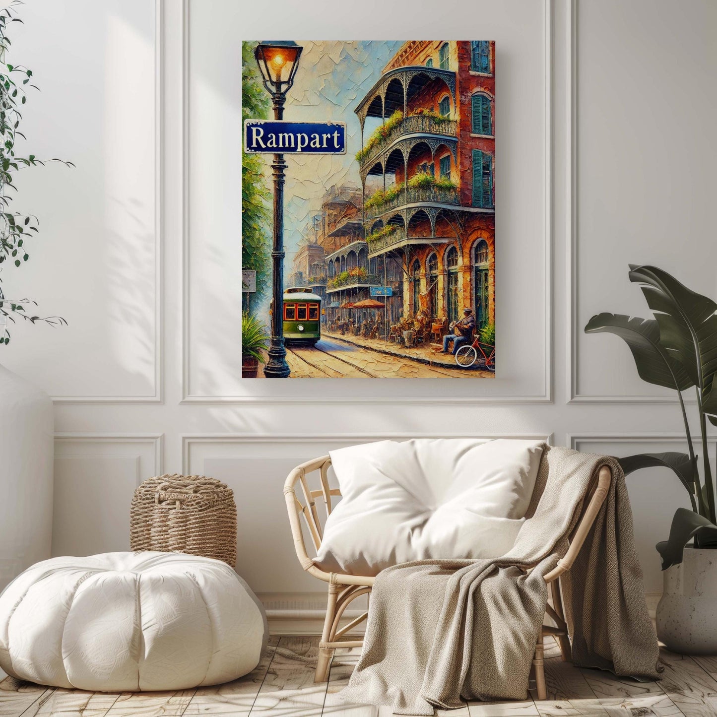 Rampart St Print - New Orleans Wall Art, Louisiana Travel Poster, Housewarming Gift, Rampart Street NOLA Decor, Unique New Orleans Art Print
