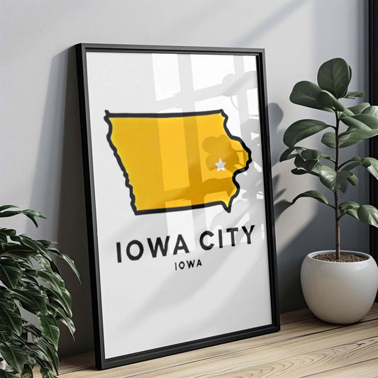 Iowa City Print - Travel Wall Art, Home Decor, College Gift, Housewarming & Iowa Souvenir, Unique Iowa Art for Living Room or Office