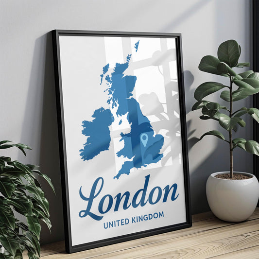 London Wall Art, United Kingdom Print, Town/Burrow/City Map, British Home Decor, Travel Souvenir, London Poster, Gift for Travelers, *Custom