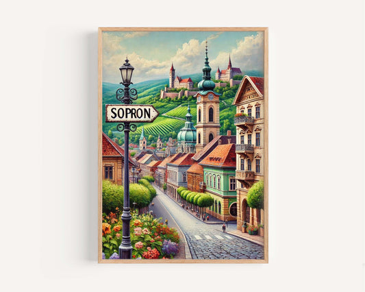 Sopron Art Print - Hungary City Wall Art, Travel Poster, European Home Decor, Sopron Gift, Housewarming & Travel Souvenir