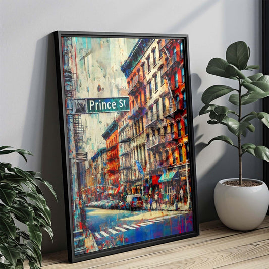 Prince St Print Manhattan Wall Art, NYC Travel Poster, New York City Gift, Housewarming Decor, Urban Map Art, Modern NYC Home Decoration