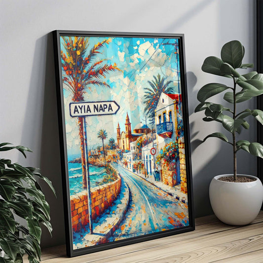 Ayia Napa Art - Cyprus Travel Print & Wall Art, Europe City Poster, Housewarming Gift, Coastal Home Decor, Ayia Napa Wall Print