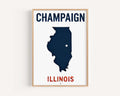 Champaign Map Print - Champaign, Illinois, USA