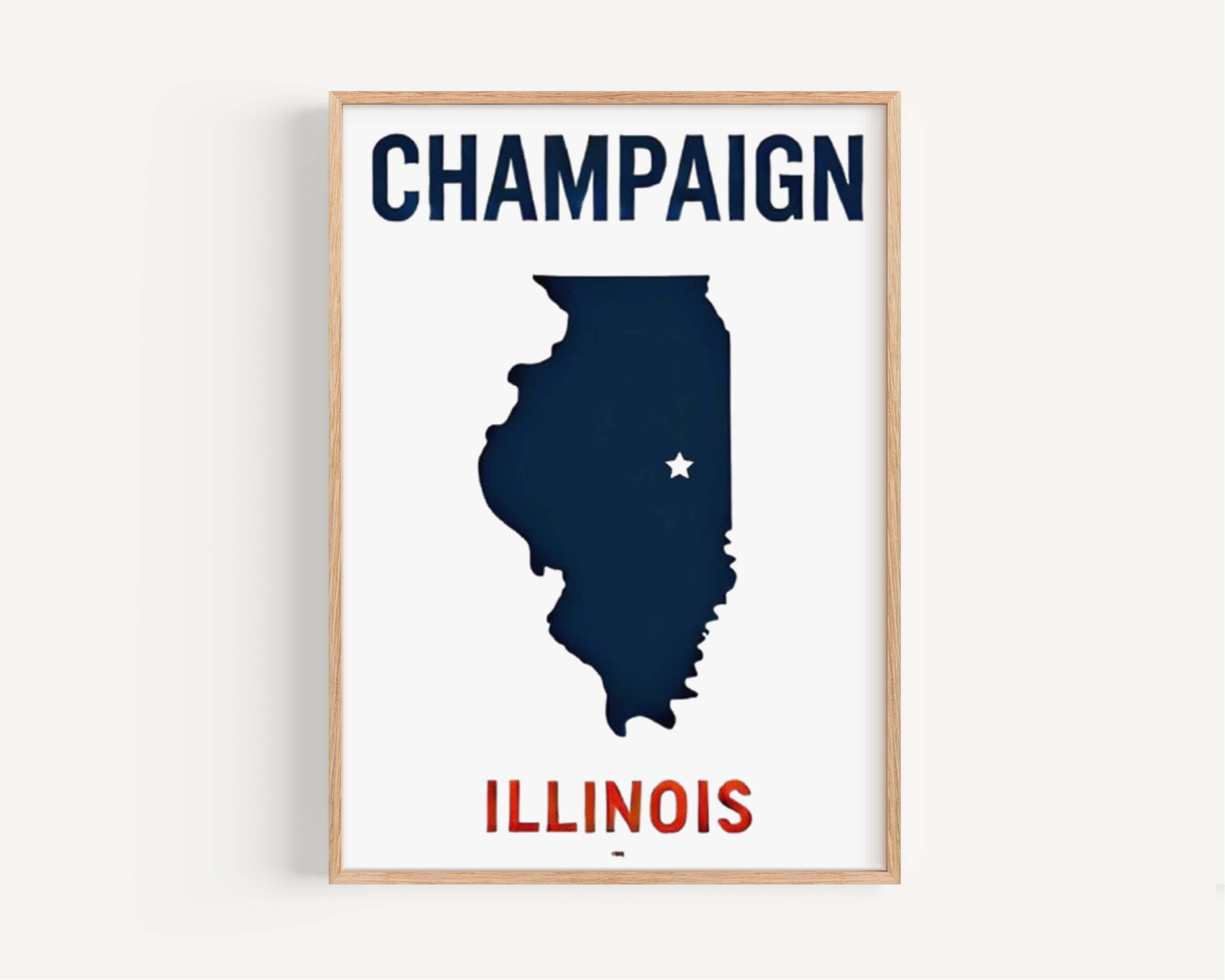Champaign Map Print - Champaign, Illinois, USA