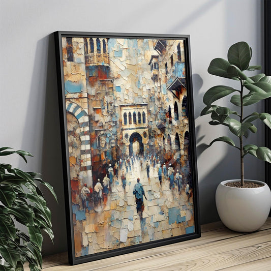 Syria Wall Art, Middle Eastern Cityscape Print, Vibrant Souk Scene, Travel Poster, Asian-Inspired Artwork, Personalized Gift