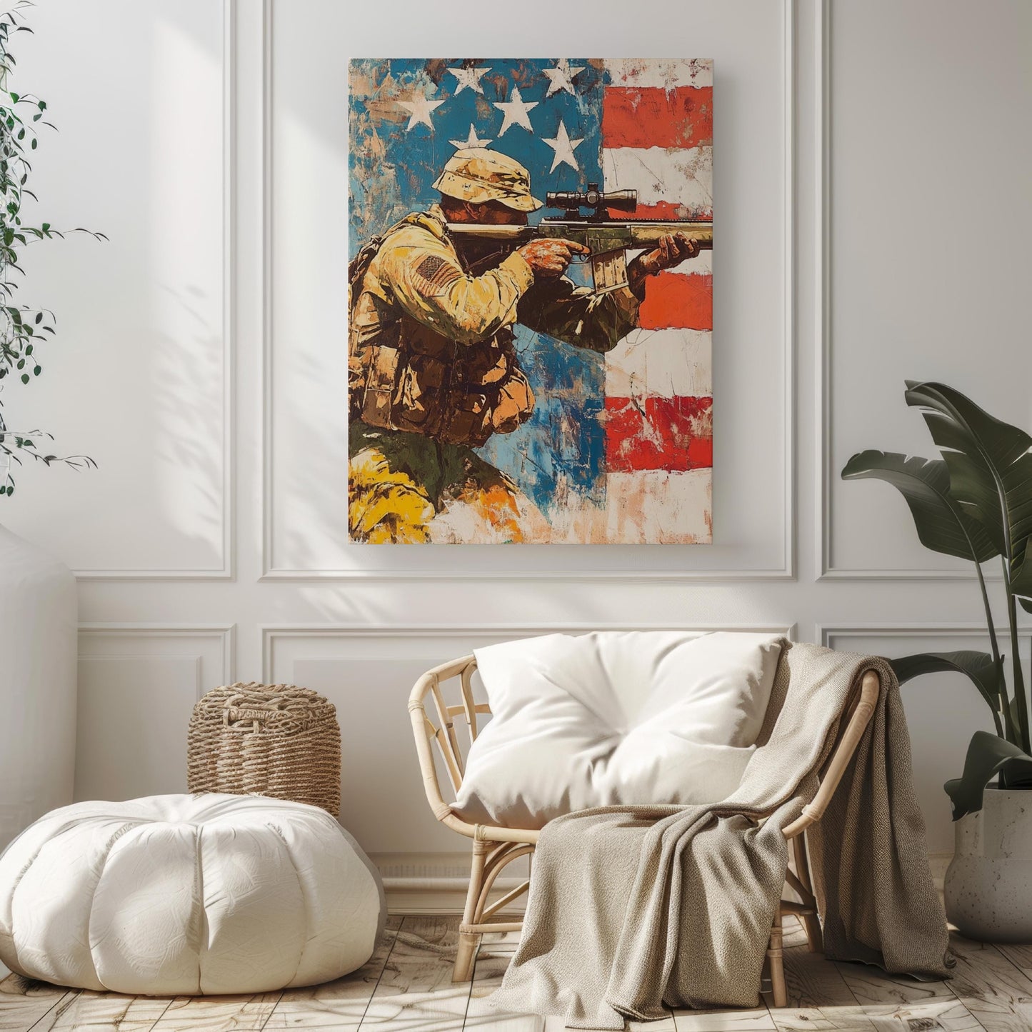 War Art Abstract USA Wall Art Patriotic American Independence Poster United States Home Decor