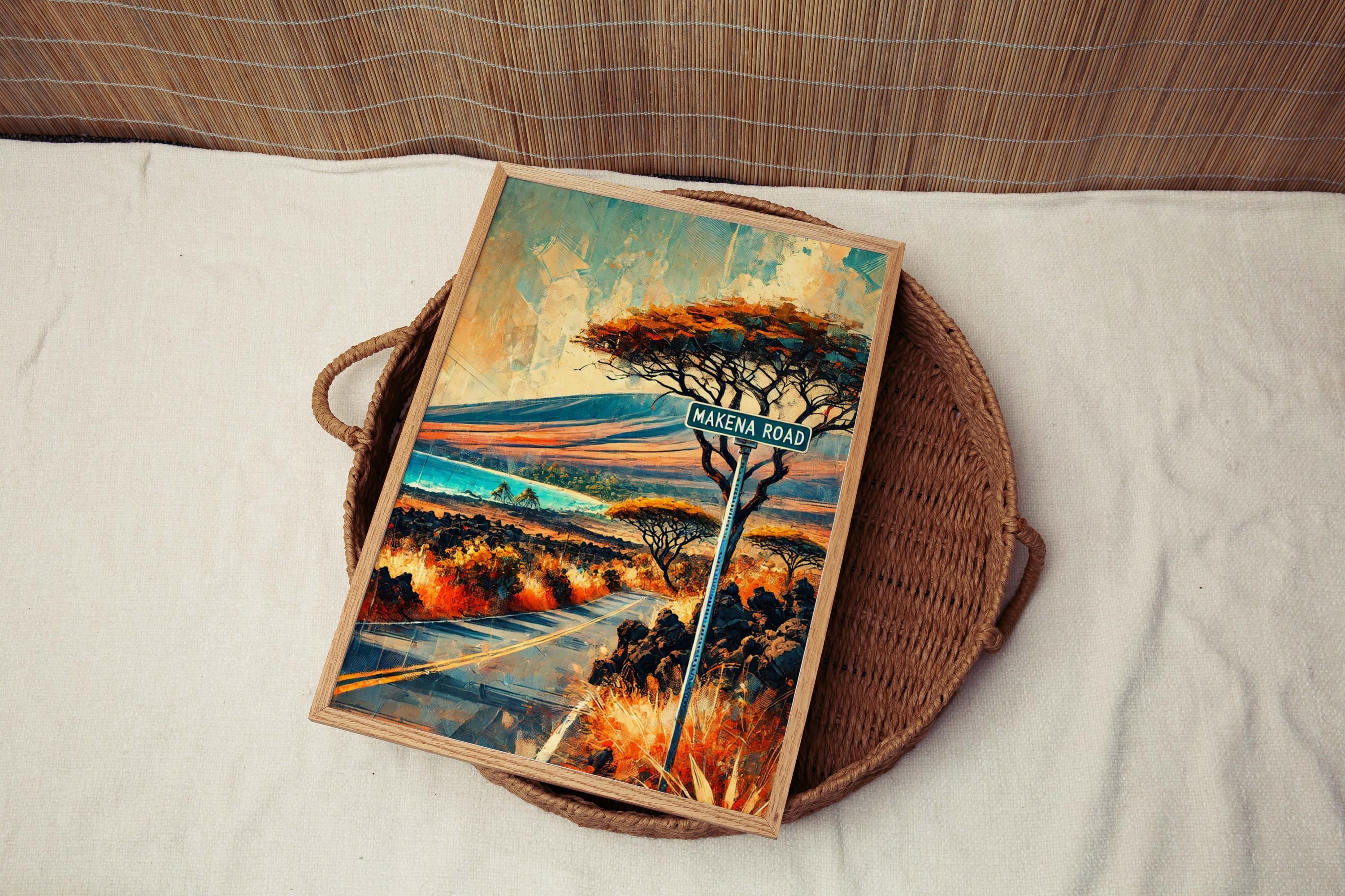 Makena Road Print Maui Wall Art, Hawaii Travel Poster, Makena Gift, Housewarming Decor, Tropical Beach Artwork, Coastal Home Accent