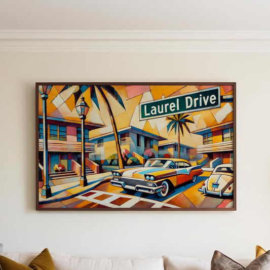Laurel Drive Wall Art - Orlando Florida Travel Print, Florida Gift, Souvenir, Housewarming Decor Poster