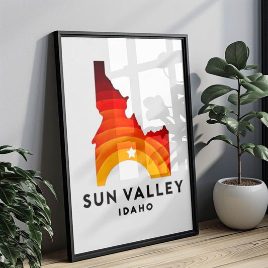 Sun Valley Wall Art Print, Idaho Travel Decor, Housewarming & College Gift, Rustic Mountain Landscape Home Decoration