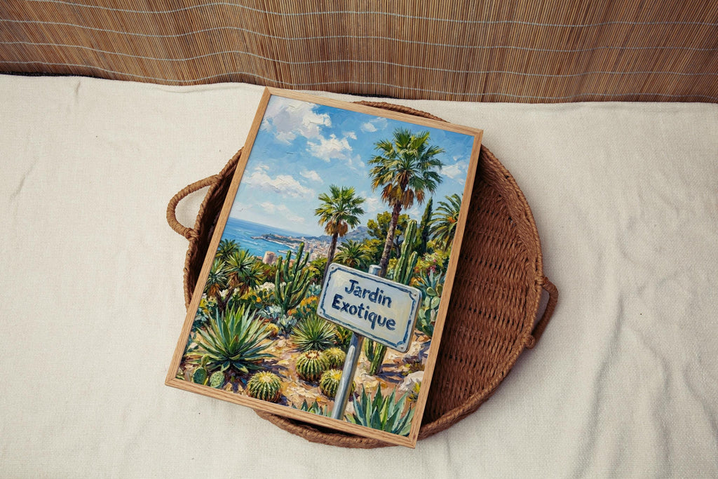 Jardin Exotique Wall Art Print: Monaco Botanical Garden Travel Poster