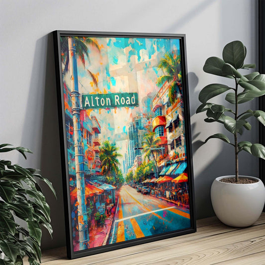 Alton Road Print Miami Beach Wall Art, Florida Travel Poster, Coastal Home Decor, Housewarming Gift, Beach Vacation Artwork