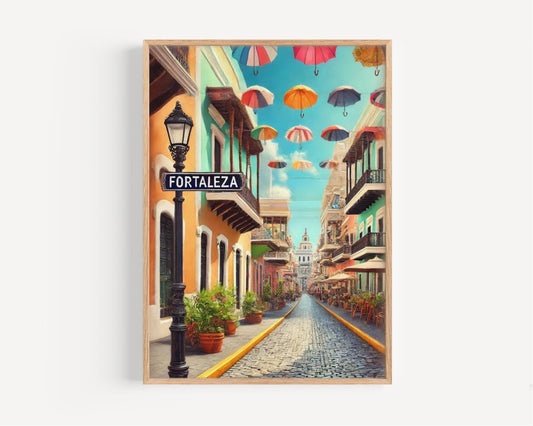 Fortaleza Street Wall Art - Old San Juan Print, Puerto Rico Travel Poster, Vintage Street Decor Gift, Puerto Rico Art, Fortaleza St Print