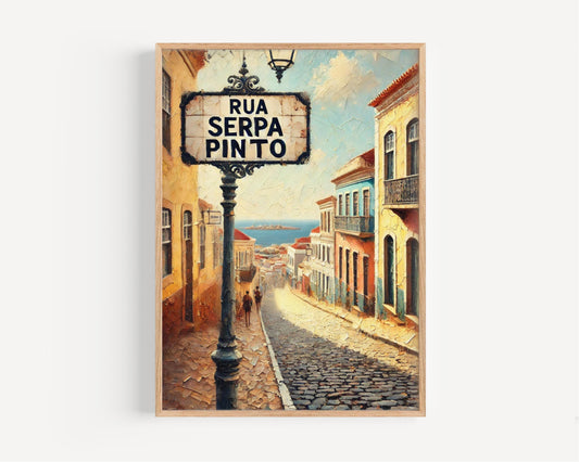 Rua Serpa Pinto Wall Art, Praia Cape Verde Print, Street Sign Decor, Travel Poster, Home Decor, Landscape Artwork, Personalized Gift