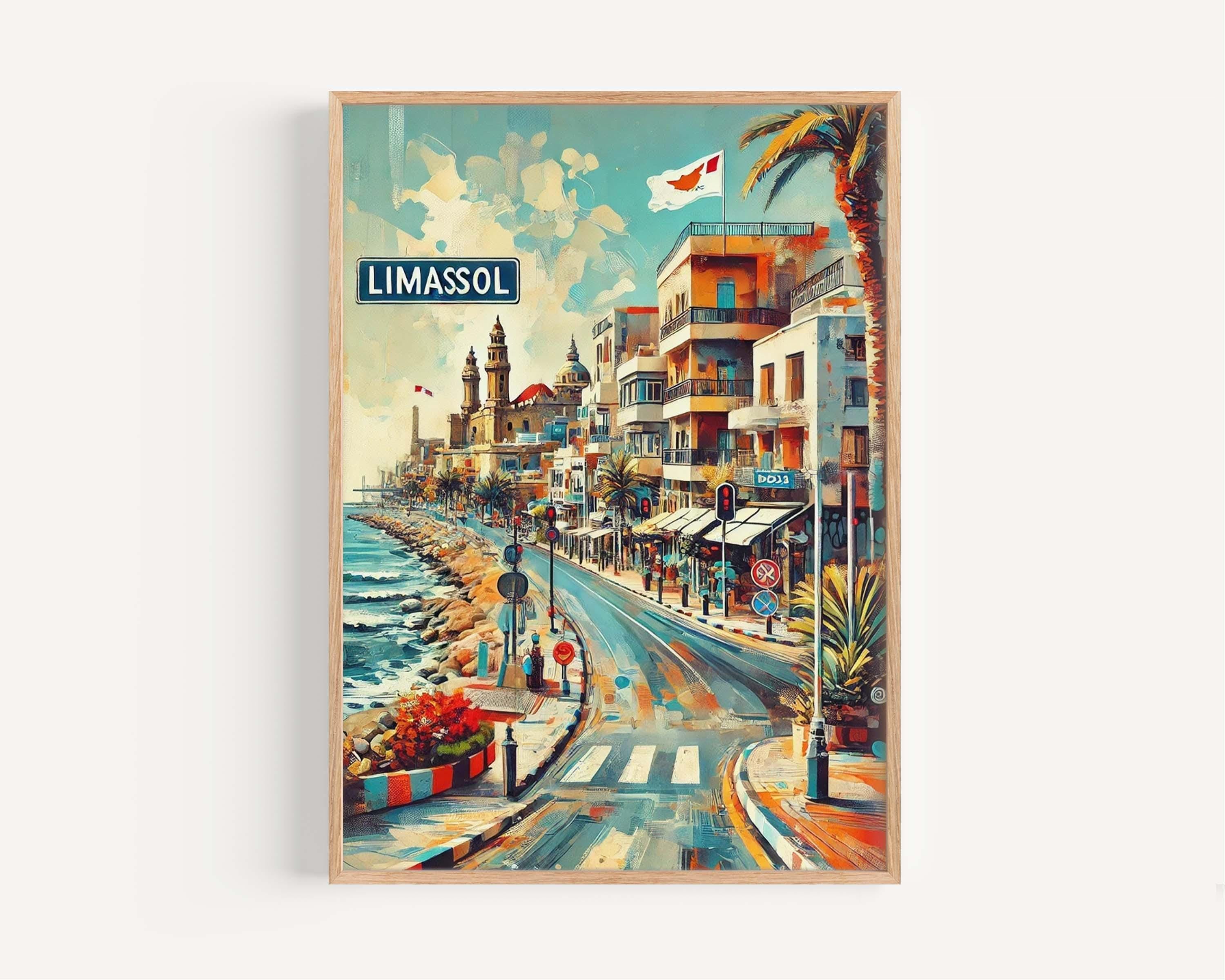 Limassol Art Print – Cyprus City Wall Art, Travel Poster, European Decor, Housewarming Gift, Modern Limassol Travel Print