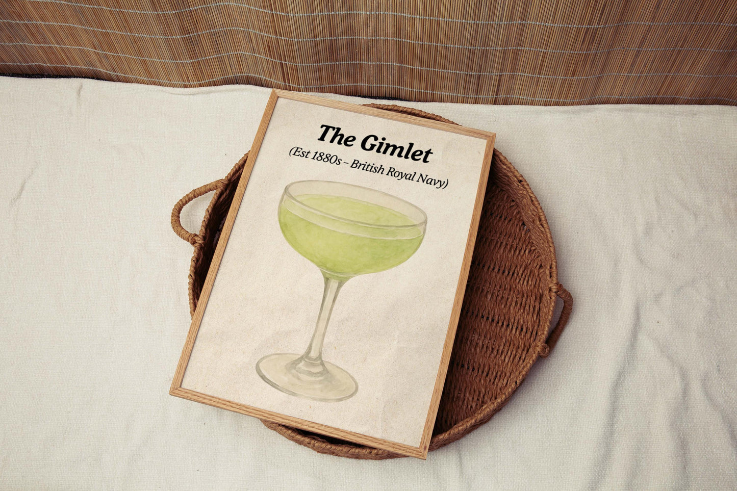 Gimlet Cocktail Art, Gin Lime Sour Cocktail Wall Decor, Retro Drink Illustration, Home Bar Decor, Classic Drink Artwork, Prohibition Era Art