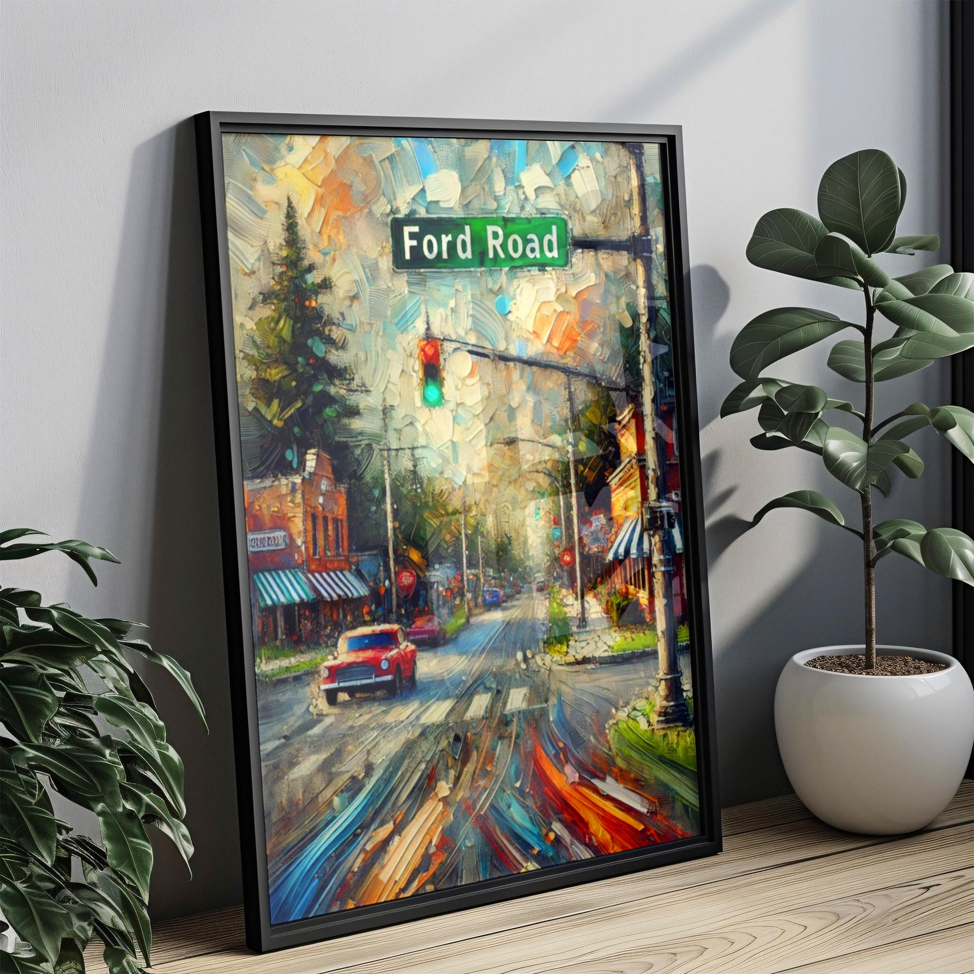 Ford Road Wall Art Decor - Michigan, USA
