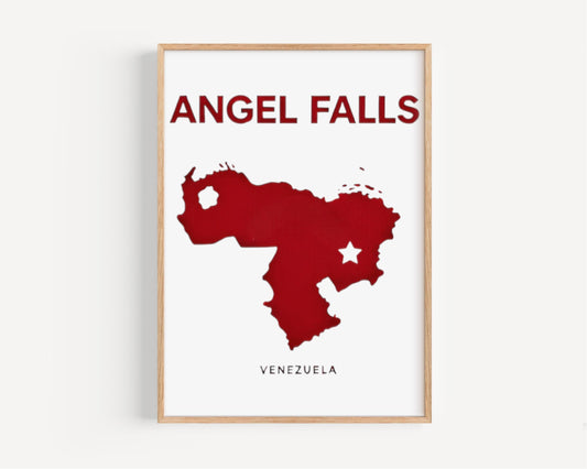 Venezuela Angel Falls Wall Art Print – Travel Poster, Home Decor, Venezuela Gift, Housewarming & Adventure Artwork