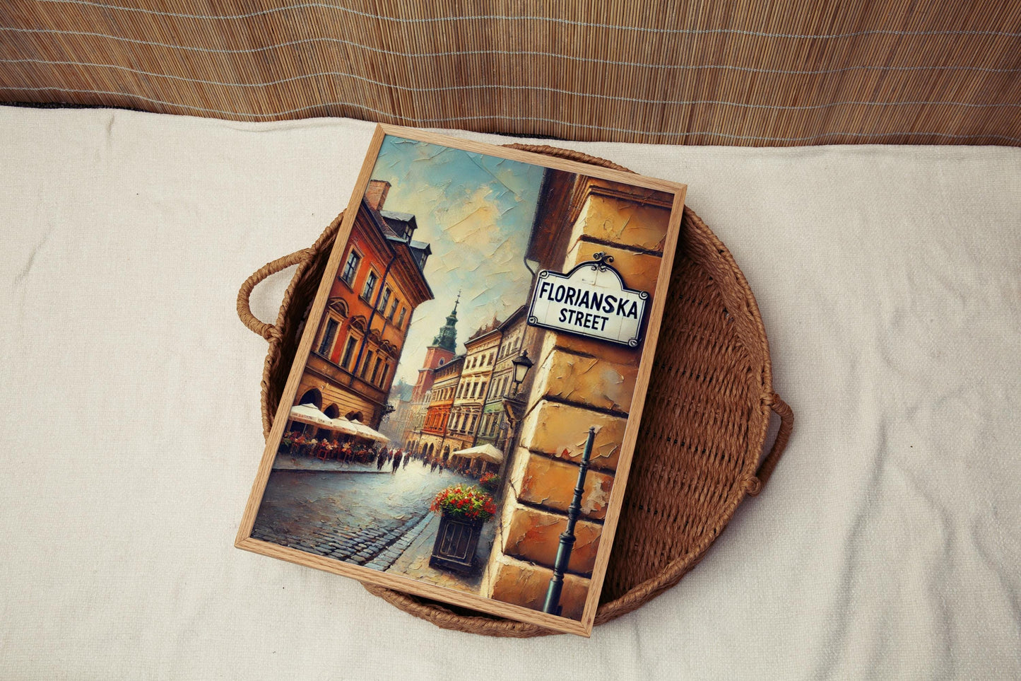 Florianska Street Wall Art, Krakow Print, Poland Travel Poster, Cityscape Decor, Historic Street Sign, Poland Gift, Personalized Home Art