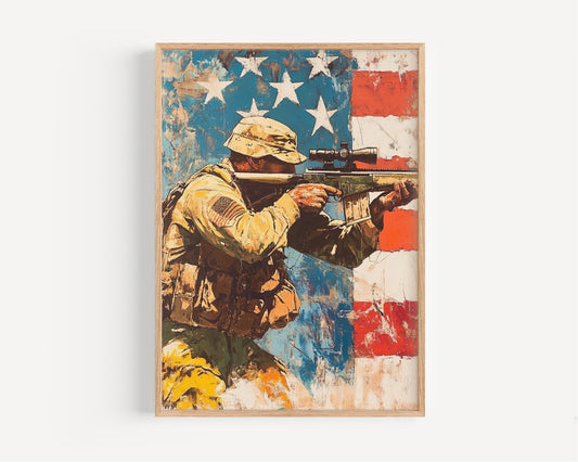 War Art Abstract USA Wall Art Patriotic American Independence Poster United States Home Decor