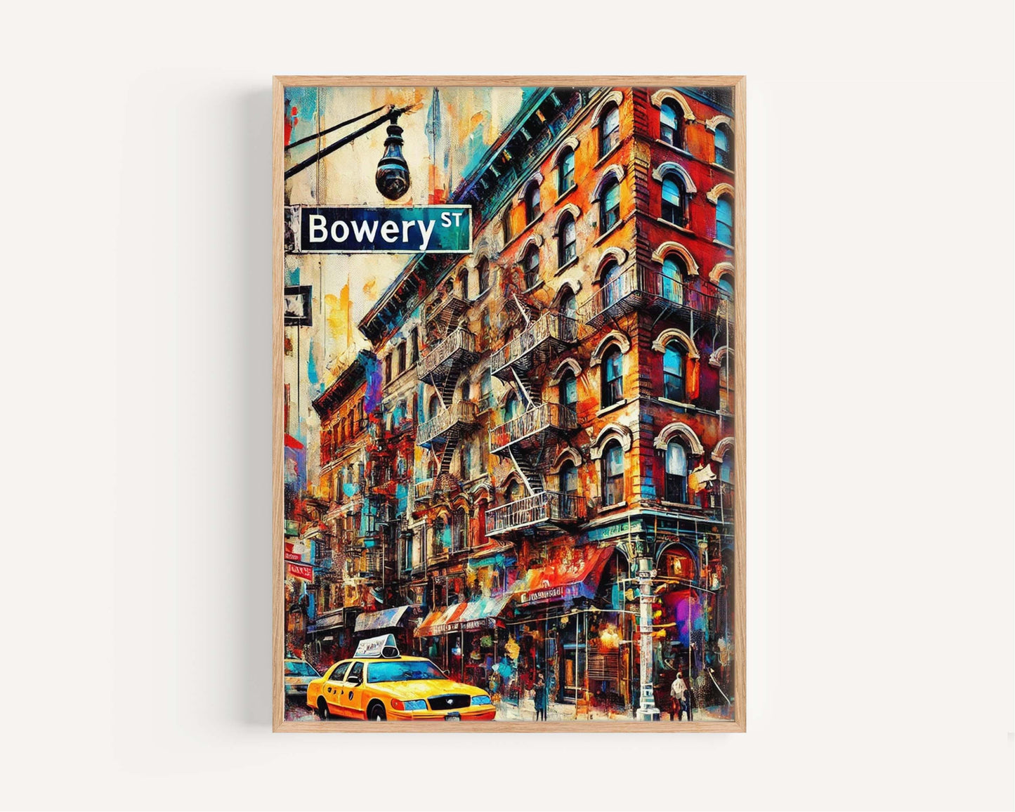 Bowery St Print - Manhattan Wall Art, NYC Travel Poster, New York City Gift & Housewarming Decor