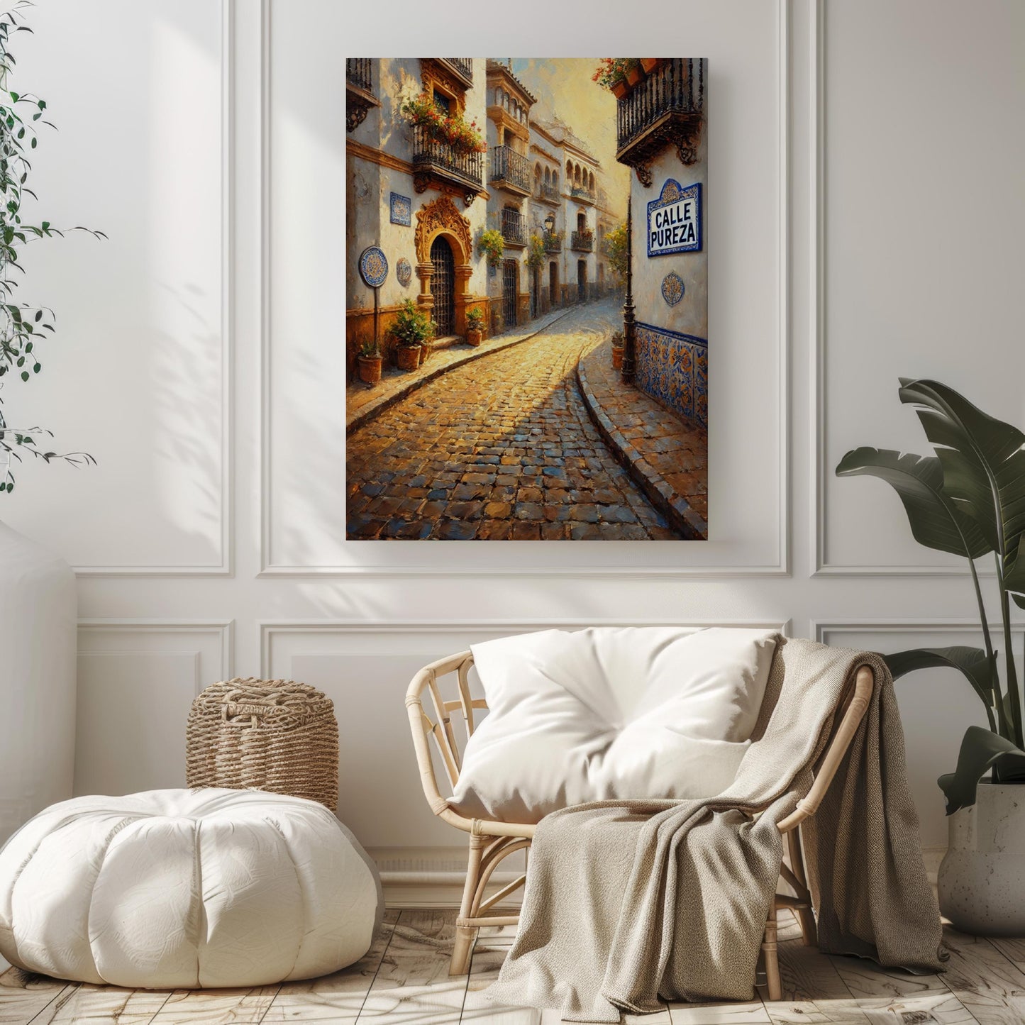 Calle Pureza Seville Print: Vibrant Spain Travel Poster