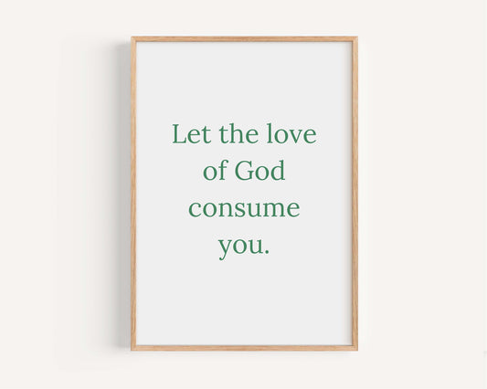 Love of God Art Print, Christian Wall Decor, Religious Inspirational Quote, Dorm Room Wall Art, Faith Gift, Modern Minimalist Home Decor
