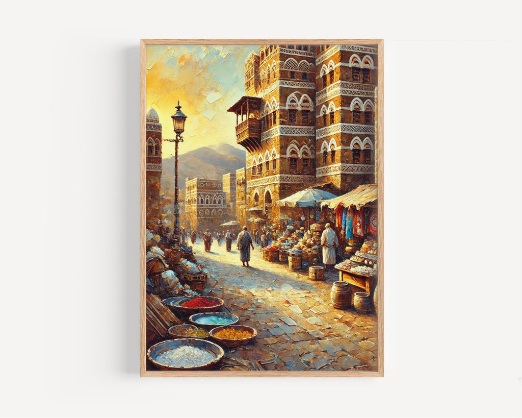 Yemen Street Scene Print Vintage - Yemen