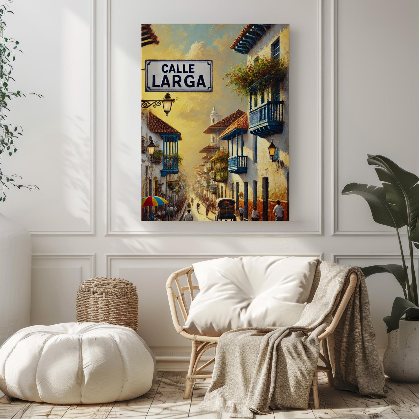 Cartagena Colombia Print: Calle Larga Street Sign, Travel Art