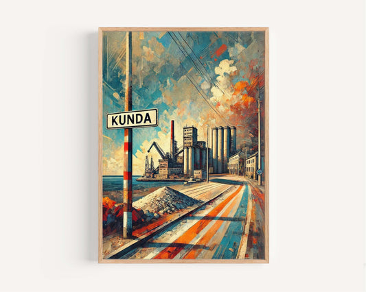 Kunda Art Travel Print – Estonia City Wall Art, European Poster, Housewarming Gift, Kunda Artwork, Scenic Travel Decor