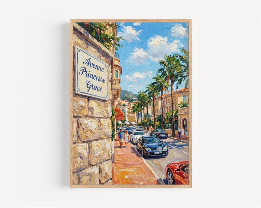 Avenue Princesse Grace Wall Art Print: Monte Carlo Monaco Travel Poster